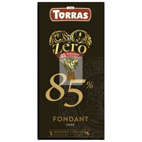 CHOCOLATE FONDANT 85% CACO ZERO 100 Gr TORRAS