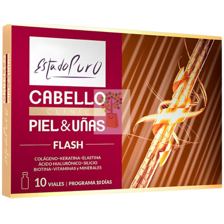 CABELLO PIEL Y UÑAS FLASH 10 VIALES ESTADO PURO