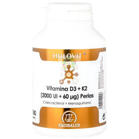 HOLOVIT VITAMINA D3 2.000UI + K2 60µG 180 PERLAS EQUISALUD