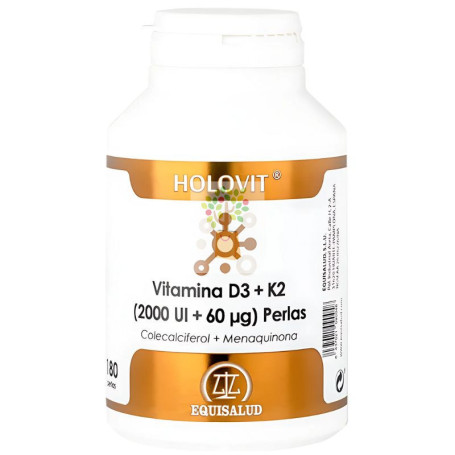 HOLOVIT VITAMINA D3 2.000UI + K2 60µG 180 PERLAS EQUISALUD
