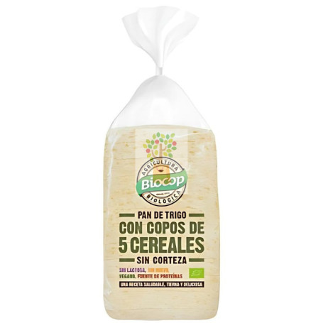 PAN DE MOLDE COPOS 5 CEREALES SIN CORTEZA 300G BIOCOP