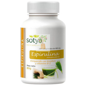 ESPIRULINA + VITAMINA B12 400MG 200 COMPRIMIDOS SOTYA