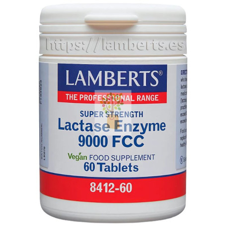 LACTASE ENZYME 9000FCC 60 TABLETAS LAMBERTS