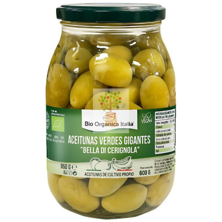ACEITUNA VERDE GIGANTE 950G BIO ORGANICA ITALIA