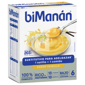 NATILLA SUSTITUTIVA DE VAINILLA 6 UNIDADES BIMANAN