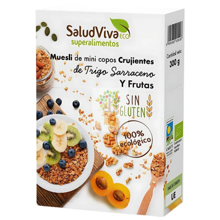 MUESLI MINI COPOS CRUJIENTES TS Y FRUTAS ECO 300G SALUD VIVA