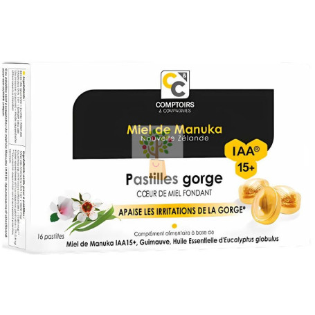 CARAMELOS PARA GARGANTA MIEL DE MANUKA  COMPTOIRS & COMPAGNIES
