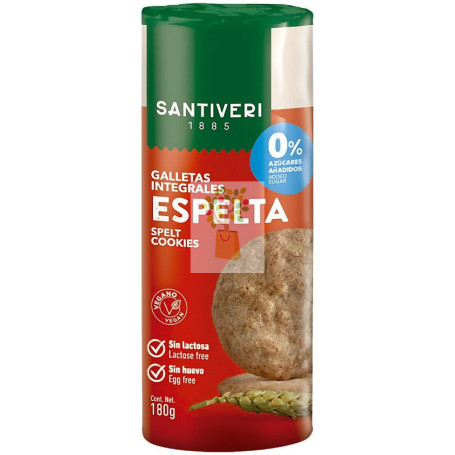 GALLETAS INTEGRALES ESPELTA 0% 180G SANTIVERI