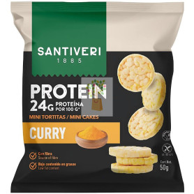 MINI TORTITAS 24% PROTEÍNA CON CURRY 50G SANTIVERI