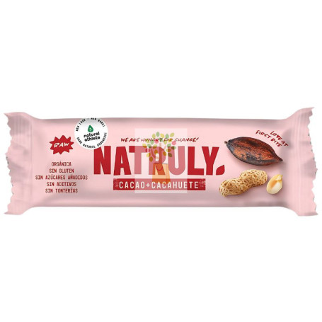 BARRITA ORGÁNICA DE CACAO Y CACAHUETE 40G NATRULY