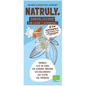 CHOCOLICIOUS CON LECHE Y ALMENDRAS BIO 85G NATRULY