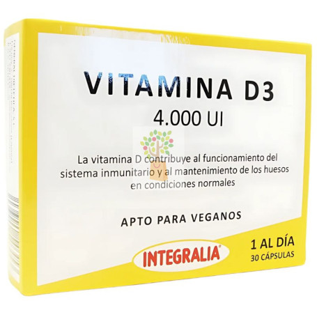 VITAMINA D3 4000UI 30 CÁPSULAS INTEGRALIA