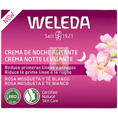 CREMA DE NOCHE ALISANTE DE ROSA MOSQUETA Y TÉ BLANCO 40ML WELEDA
