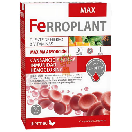 FERROPLANT MAX 30 COMPRIMIDOS DIETMED