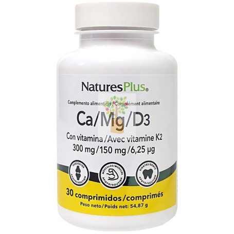 CA/MG/D3 + K2 30 COMPRIMIDOS NATURES PLUS