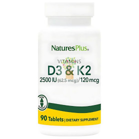 VITAMINA D3 2500UI VITAMINA K2 120μg 90 COMPRIMIDOS NATURES PLUS