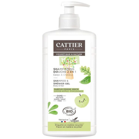 CHAMPÚ Y GEL DE DUCHA MANZANA VERDE 500ML CATTIER PARIS