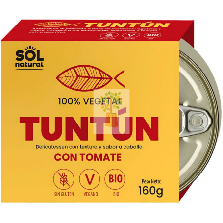 TUNTÚN CABALLA VEGANA CON TOMATE BIO 160G SOL NATURAL