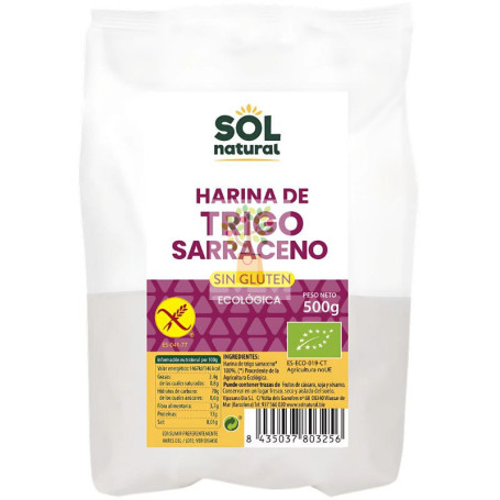 HARINA DE TRIGO SARRACENO SIN GLUTEN BIO 500G SOL NATURAL