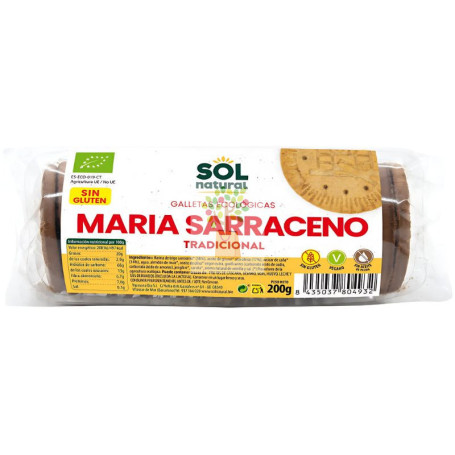 GALLETAS MARÍA TRIGO SARRACENO TRADICIONAL BIO 200G SOL NATURAL
