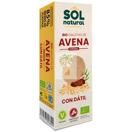 GALLETAS DE AVENA ENDULZADAS CON DÁTIL BIO 170G SOL NATURAL