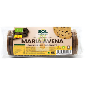 GALLETAS MARÍA AVENA S/G CON CHIPS DE CHOCO BIO 200G SOL NATURAL