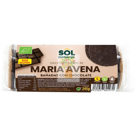 GALLETAS MARÍA AVENA S/G BAÑADAS CON CHOCO BIO 245G SOL NATURAL