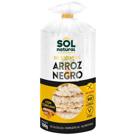 TORTAS DE ARROZ NEGRO Y CÚRCUMA BIO 100G SOL NATURAL