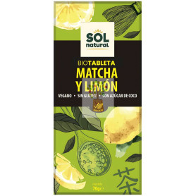 TABLETA CHOCOLATE TÉ MATCHA Y LIMÓN BIO 70G SOL NATURAL