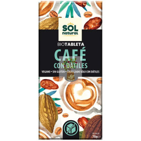 TABLETA CHOCOLATE DE CAFÉ CON DÁTILES BIO 70G SOL NATURAL