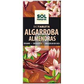 TABLETA ALGARROBA CON ALMENDRAS BIO 70G SOL NATURAL