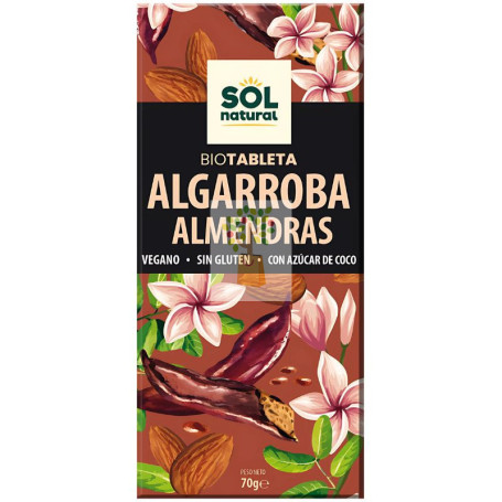 TABLETA ALGARROBA CON ALMENDRAS BIO 70G SOL NATURAL
