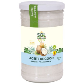 ACEITE DE COCO PRIMERA PRESIÓN EN FRÍO BIO 1LT SOL NATURAL