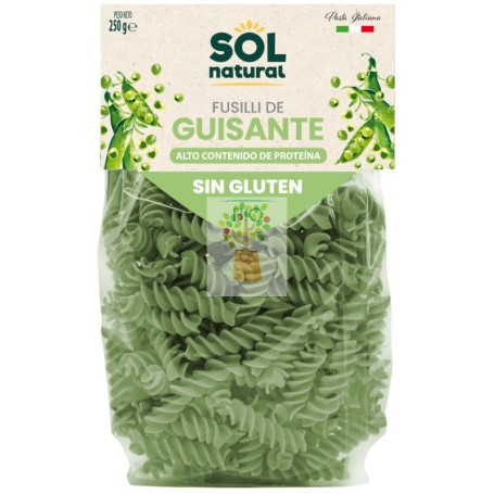 FUSILLI DE GUISANTE SIN GLUTEN BIO 250G SOL NATURAL