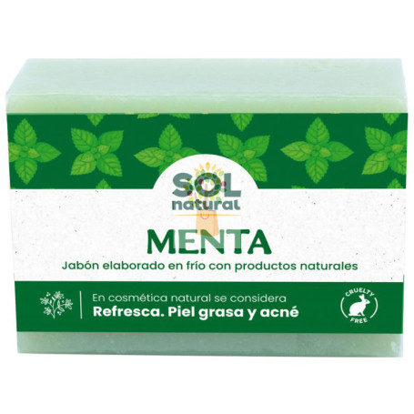JABÓN NATURAL ELABORADO EN FRÍO DE MENTA 100G SOL NATURAL