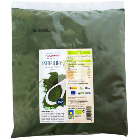 ALGA ESPIRULINA POLVO BIO 1KG ALGAMAR