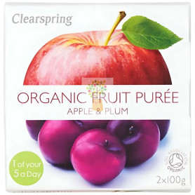 COMPOTA DE MANZANA Y CIRUELA BIO 200G CLEARSPRING