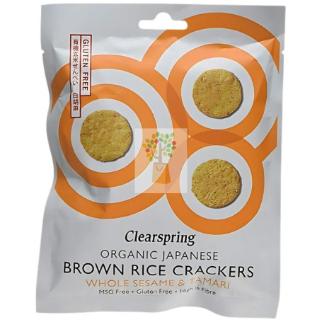 CRACKERS DE ARROZ INTEGRAL CON SÉSAMO BIO 40G CLEARSPRING