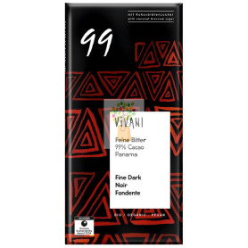 CHOCOLATE NEGRO PANAMEÑO 99% CON AZÚCAR DE COCO BIO 80G VIVANI