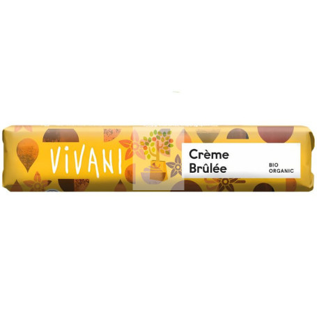BARRITA DE CHOCOLATE CON LECHE Y CRÈME BRÛLEE BIO 40G VIVANI