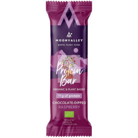 BARRITA DE PROTEÍNA CON CHOCOLATE Y FRAMBUESA BIO 50G MOONVALLEY