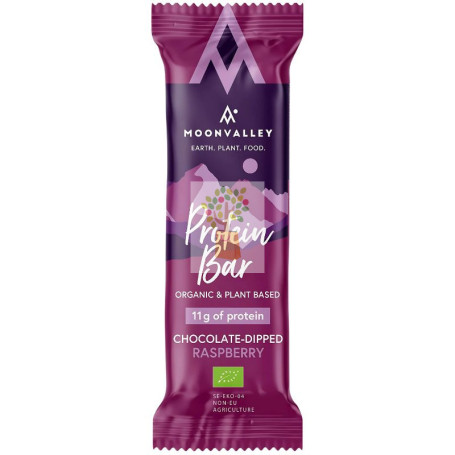BARRITA DE PROTEÍNA CON CHOCOLATE Y FRAMBUESA BIO 50G MOONVALLEY