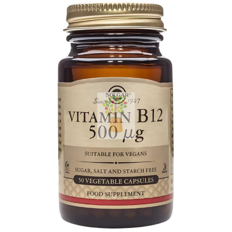VITAMINA B12 500MCG 50 CÁPSULAS SOLGAR
