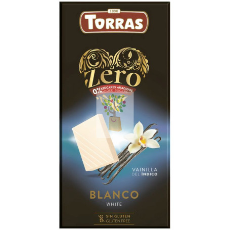 ZERO CHOCOLATE BLANCO VAINILLA DEL INDICO 100G TORRAS