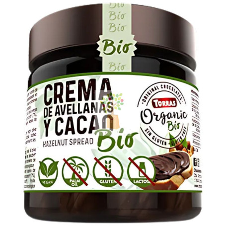 CREMA DE CACAO & AVELLANES CON ACEITE DE OLIVA 200G TORRAS