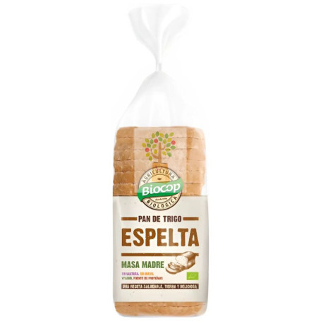 PAN DE MOLDE DE TRIGO ESPELTA CON MASA MADRE 400G BIOCOP