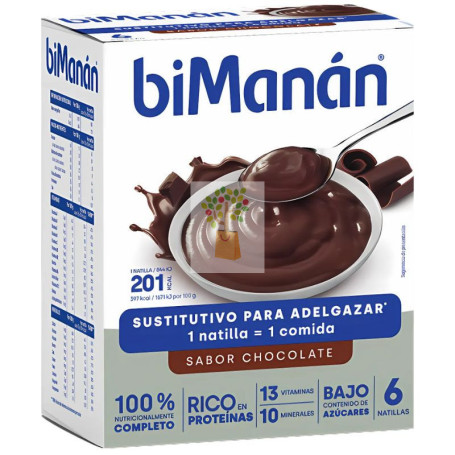NATILLA SUSTITUTIVA DE CHOCOLATE 6 SOBRES BIMANAN