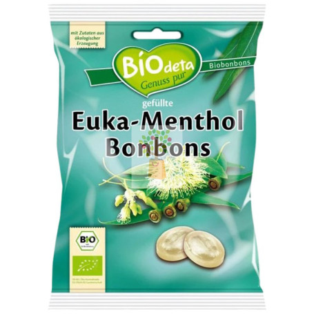 CARAMELOS RELLENOS DE EUCALIPTO Y MENTOL 75G BIODETA