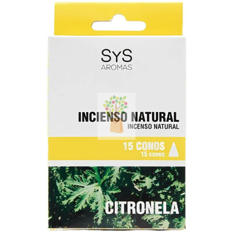 INCIENSO NATURAL DE CITRONELA 15 CONOS SYS