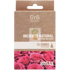 INCIENSO NATURAL DE ROSAS 15 CONOS SYS